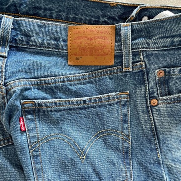 Levi's 501 Jeans Athens Dark Rigid 100% Cotton Ankle Length Denim Size W25 L30 - Picture 5 of 11